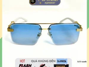 Kính Râm Unisex K15 Chống Nắng -Chống Uv400 Bảo Vệ Mắt Gọng Phối Titan Full Book-Bảo Hành 12 Tháng.