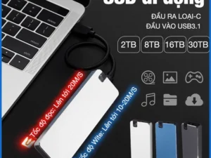 HW Ổ Cứng SSD 30TB Nâng Cấp- Ổ Cứng Siêu Nhỏ Tốc Độ Truyền+Đọc Nhanh- Bộ Nhớ Lớn