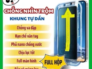 Kính Cường Lực Iphone Tự Dán Chống Nhìn Trộm- trong suốt FULL HỘP Cho ip 7P/8P/X/Xsmax/11/11promax/...17promax