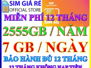 Sim 4G Trọn Gói 1 Năm Miễn Phí 7GB/Ngày Tốc Độ Cao - Sim 4G Vietnamobile Miễn Phí 12 Tháng Giá Rẻ