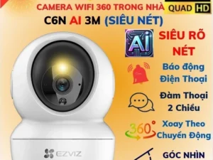 Camera Wifi Trong Nhà Xoay 360 Ezviz C6N TY+ 2M 4M 2K 1080P FULL HD [Có cổng Lan] Bảo Hành 24TH