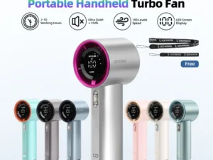 Bảo hành 6 tháng Quạt mini GOOJODOQ 100 tốc độ gió có thể điều chỉnh màn hình kỹ thuật số cầm tay