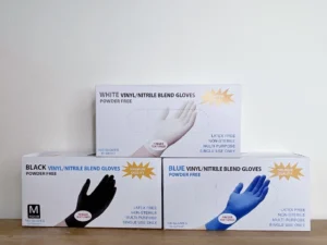 Hộp 100 Chiếc Găng Tay Đen Trắng  Cao Su Không Bột Bao Tay Cao Su Không Bột Đen Nhám Làm Tóc Nấu Ăn Spa Phun Xăm Hàng L1