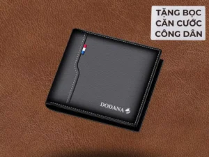 Ví nam Playboy kẻ- Combo Ví da nam nhỏ gọn & Bọc Căn Cước Công Dân DODANA dáng ngang da PU