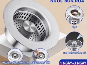 Ống thoát nước bồn rửa chén bằng thép không gỉ chậu rửa rau ngăn côn trùng chống tắc nghẽn phụ kiện nhà bếp đa năng