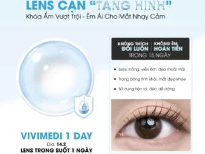 Lens 1 ngày cận trong suốt kính áp tròng VIVIMOON Vivimedi 1 Day (Giá 01 chiếc. 01 bên mắt.  x2 để đặt 1 đôi)