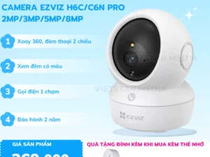 Camera wifi Ezviz C6N H6C PRO 2MP/3MP/5MP/8MP xoay 360 độ-theo dõi chuyển động- đàm thoại 2 chiều- Bảo hành 2 năm