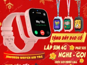 [ TẶNG DÂY ĐEO CỔ ] Đồng Hồ Thông Minh Trẻ em JUNIOR09 WATCH KID TAG Lắp Sim 4G - Nghe Gọi - Video Call - Định vị GPS