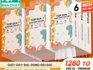 Giấy vệ sinh treo tường TopGia đa sắc đa năng từ bột giấy thiên nhiên- 1280tờ/4lớp