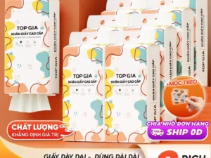 [9 BỊCH BẢN CAO CẤP] Khăn giấy rút Top Gia thùng 9- 6- 2 bịch treo tường tiện lợi siêu dai mềm mịn