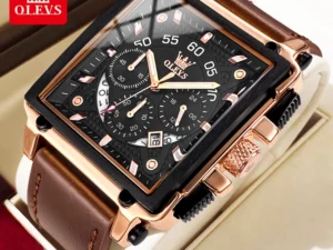 OLEVS Đồng hồ Nam Chính hãng Dây đeo đồng hồ bằng da lịch Tinh tế Quà có chức năng phát sáng 9919