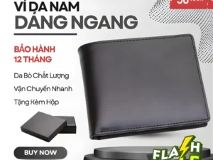 Ví Tiền Nam Da Bò Cao Cấp Leather- Ví Da Nam Dáng Ngang Màu Đen Kích Thước 9.5x12cm Nhiều Ngăn Đựng Card - Bumblebee