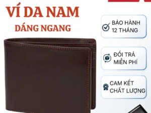 Ví Nam Da Bò Cao Cấp Nhiều Ngăn- Ví Da Nam Dáng Ngang Màu Đen- Nâu Thời Trang Đựng Card - Classic Leather